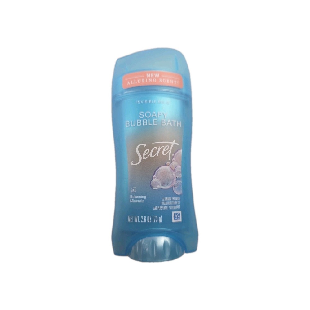 Secret Invisible Solid Soapy Bubble Bath Antiperspirant PH Balancing Minerals